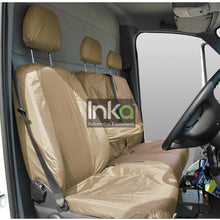 Load image into Gallery viewer, Mercedes Benz Sprinter 1st Row 1+2 Comfort Fully Tailored Waterproof Seat Covers 2013-2016 Beige
