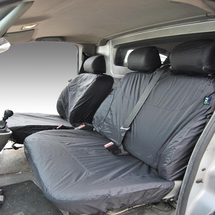 Vauxhall Vivaro Fully Tailored Waterproof Front Seat Covers 2001 - 2014 Heavy Duty Right Hand Drive Grey