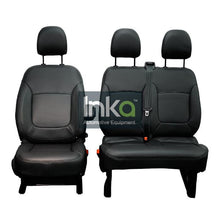 Load image into Gallery viewer, Vauxhall Vivaro Tailored Inka Leather Look Leatherette Van Seat Cover Black Single &amp; Double; 2014+

