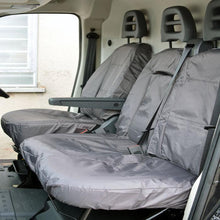 Load image into Gallery viewer, Peugeot Boxer Fully Tailored Inka Waterproof Front Single &amp; Double Seat Covers 2006 - 2016 Heavy Duty Right Hand Drive Grey
