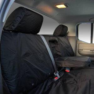 Nissan Navara Tekna Fully Tailored Waterproof Rear Set Seat Covers 2005 Onwards Heavy Duty Right Hand Drive Black