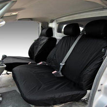 Load image into Gallery viewer, Vauxhall Vivaro Fully Tailored Waterproof Front Set Seat Covers 2003 Onwards Heavy Duty Right Hand Drive Black
