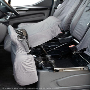 Ford Transit Custom Fully Tailored Waterproof Front Seat Cover Set 2012 Onwards Heavy Duty Right Hand Drive - Grey