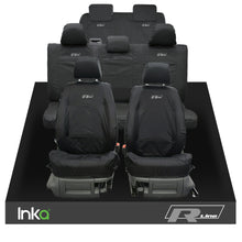 Load image into Gallery viewer, VW CADDY MAXI LIFE KOMBI INKA TAILORED WATERPROOF SEAT COVERS R-LINE EMBROIDERY [Choice of 3 Colours]
