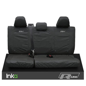 VW CADDY MAXI LIFE KOMBI INKA TAILORED WATERPROOF SEAT COVERS R-LINE EMBROIDERY [Choice of 3 Colours]