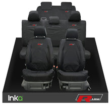 Load image into Gallery viewer, VW CADDY MAXI LIFE KOMBI INKA TAILORED WATERPROOF SEAT COVERS R-LINE EMBROIDERY [Choice of 3 Colours]
