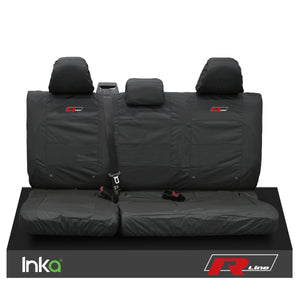 VW CADDY MAXI LIFE KOMBI INKA TAILORED WATERPROOF SEAT COVERS R-LINE EMBROIDERY [Choice of 3 Colours]