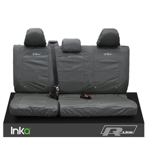 VW CADDY MAXI LIFE KOMBI INKA TAILORED WATERPROOF SEAT COVERS R-LINE EMBROIDERY [Choice of 3 Colours]