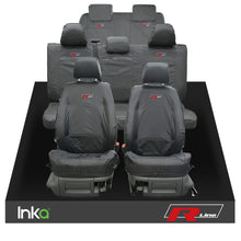 Load image into Gallery viewer, VW CADDY MAXI LIFE KOMBI INKA TAILORED WATERPROOF SEAT COVERS R-LINE EMBROIDERY [Choice of 3 Colours]
