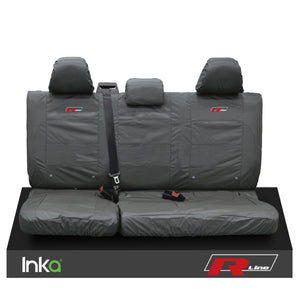 VW CADDY MAXI LIFE KOMBI INKA TAILORED WATERPROOF SEAT COVERS R-LINE EMBROIDERY [Choice of 3 Colours]