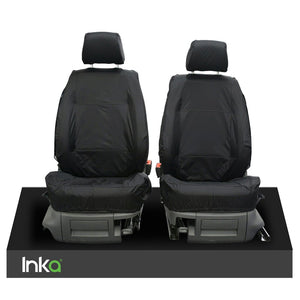 Ford Ranger Double Cab T6 Front & Rear Set Inka Fully Tailored Waterproof Seat Covers Black