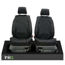 Load image into Gallery viewer, VW CADDY MK3 &amp; 4 INKA TAILORED WATERPROOF BLACK SEAT COVERS R-LINE EMBROIDERY (CHOICE OF 3 COLOURS)
