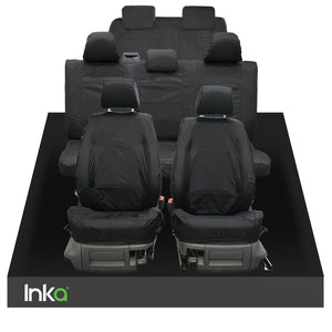 VW CADDY MAXI LIFE KOMBI INKA TAILORED WATERPROOF SEAT COVERS R-LINE EMBROIDERY [Choice of 3 Colours]