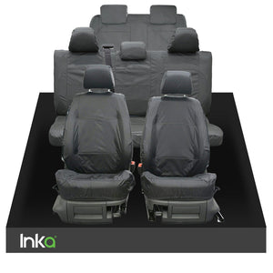 VW CADDY MAXI LIFE KOMBI INKA TAILORED WATERPROOF SEAT COVERS R-LINE EMBROIDERY [Choice of 3 Colours]