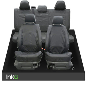 VW Caddy Maxi Life Vorne Seat Bezüge Kunstleder Tailliert (2004-2020) Black  890