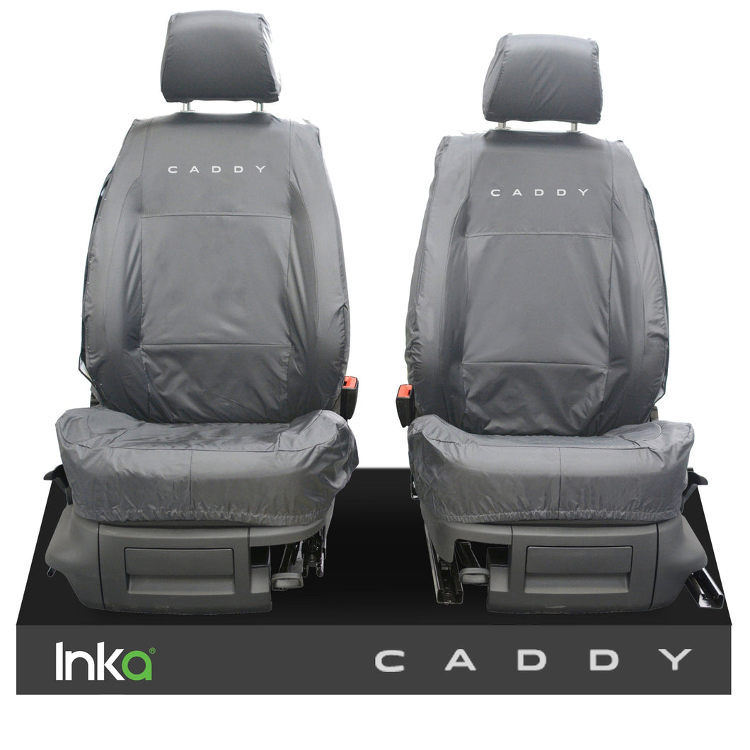 VW Caddy Cargo INKA Front Tailored Waterproof Seat Covers Grey MK5 MY20+
