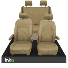 Load image into Gallery viewer, VW California Ocean/Coast T5.1,T6,T6.1 Front Rear Tailored Seat Covers Beige
