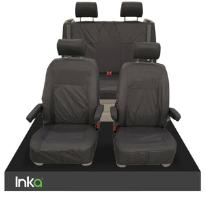 VW California Ocean/Coast T5.1,T6,T6.1 Front Rear Tailored Seat Covers With ISOFIX Black