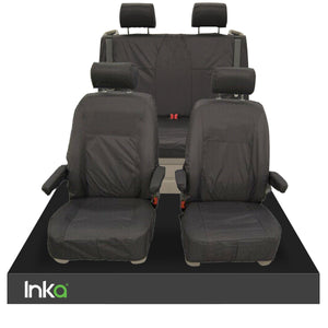 VW California Ocean/Coast/Surf T5.1,T6,T6.1 Front Rear Tailored Seat Covers With ISOFIX Black