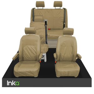 VW California Ocean/Coast/Surf T5.1,T6,T6.1 Front Rear Tailored Seat Covers Beige