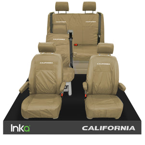 VW California Ocean/Coast/Beach/Surf T5.1,T6,T6.1 Front Rear Tailored Seat Covers Beige