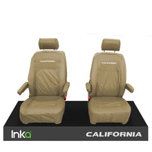 Load image into Gallery viewer, VW California Ocean/Coast/Beach/Surf T5.1,T6,T6.1 Front Rear Tailored Seat Covers Beige
