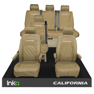 VW California Ocean/Coast/Beach T5.1,T6,T6.1 Front Rear Tailored Seat Covers Beige