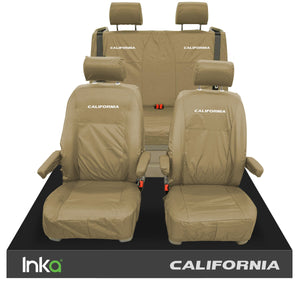 VW California Ocean/Coast/Beach T5.1,T6,T6.1 Front Rear Tailored Seat Covers Beige