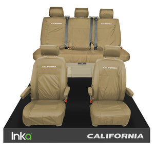 VW California Ocean/Coast/Beach T5.1,T6,T6.1 Front Rear Tailored Seat Covers Beige
