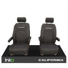 Load image into Gallery viewer, VW California Ocean/Coast/Beach/Surf T5.1,T6,T6.1 Front Rear Tailored Seat Covers With ISOFIX Black
