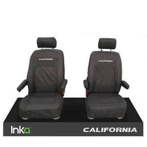VW California Ocean/Coast/Beach/Surf T5.1,T6,T6.1 Front Rear Tailored Seat Covers With ISOFIX Black