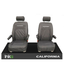 Load image into Gallery viewer, VW CALIFORNIA OCEAN/COAST/BEACH T5.1,T6,T6.1 FRONT REAR TAILORED SEAT COVERS WITH ISOFIX GREY
