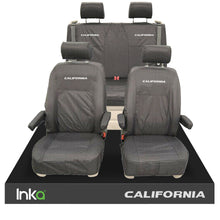 Load image into Gallery viewer, VW CALIFORNIA OCEAN/COAST/BEACH T5.1,T6,T6.1 FRONT REAR TAILORED SEAT COVERS WITH ISOFIX GREY
