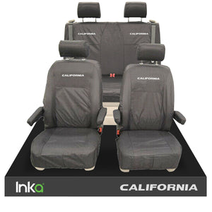 VW CALIFORNIA OCEAN/COAST/BEACH T5.1,T6,T6.1 FRONT REAR TAILORED SEAT COVERS WITH ISOFIX GREY