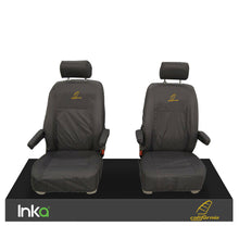 Load image into Gallery viewer, VW CALIFORNIA OCEAN/COAST/BEACH/SURF T5.1,T6,T6.1 FRONT REAR TAILORED SEAT COVERS WITH ISOFIX BLACK
