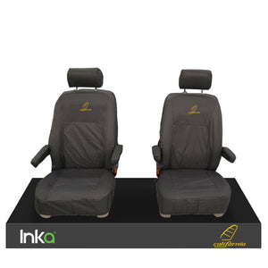 VW CALIFORNIA OCEAN/COAST/BEACH/SURF T5.1,T6,T6.1 FRONT REAR TAILORED SEAT COVERS WITH ISOFIX BLACK