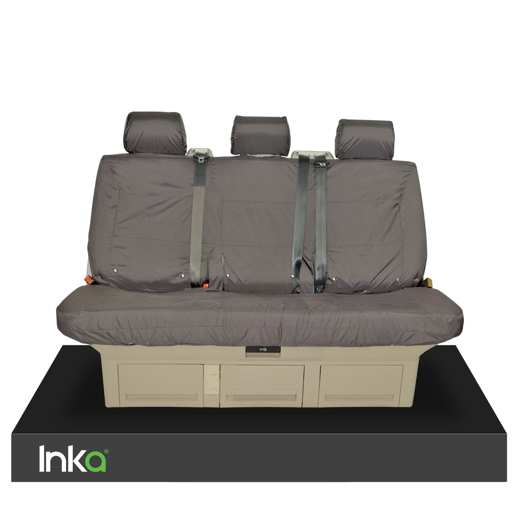 VW CALIFORNIA Beach Rear Triple T5.1,T6,T6.1 TAILORED SEAT COVERS WITH ISOFIX BLACK/GREY