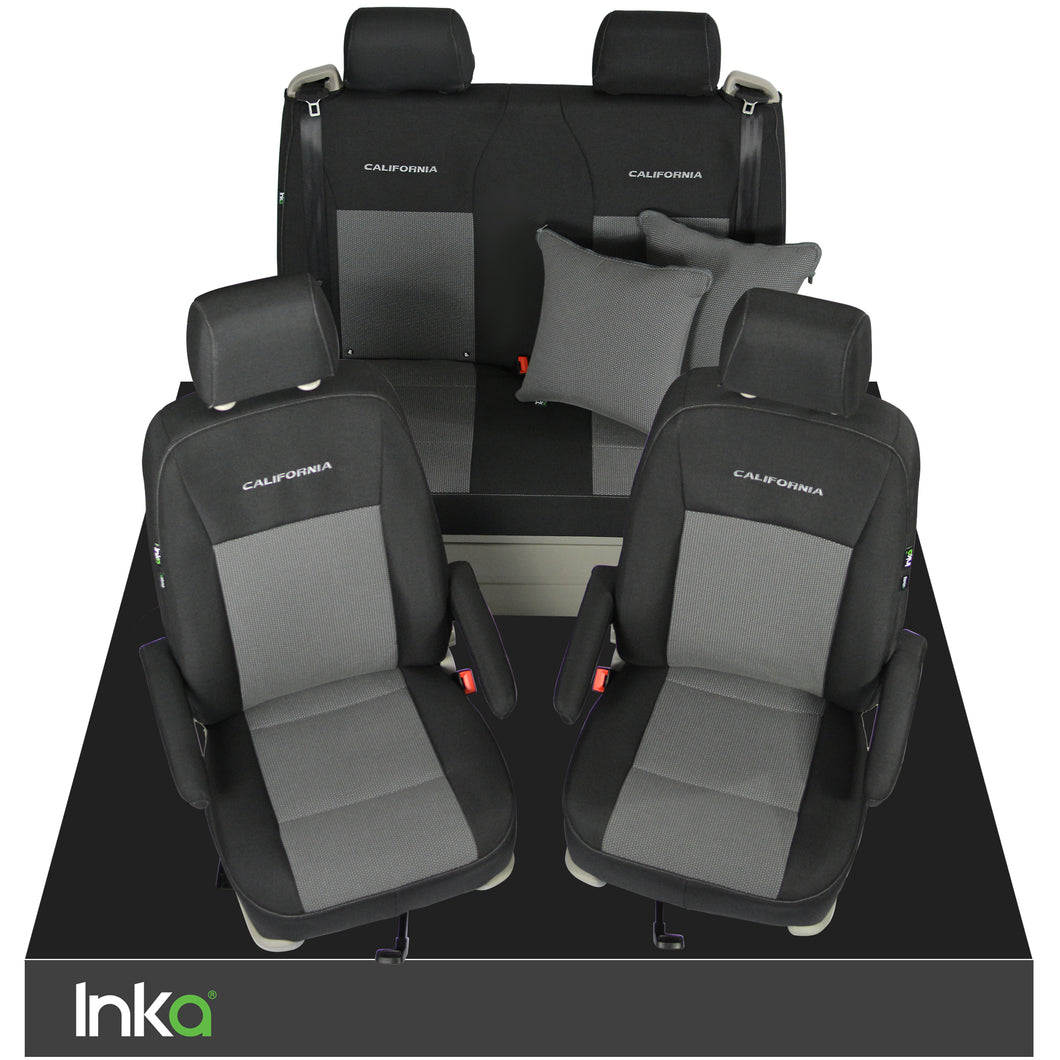 VW California T6.1, T6, T5.1, T5 Ocean, Coast, Beach, SE INKA Tailored Front & Rear Seat Covers Kneitz MY14 Onwards