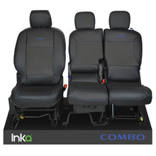 Load image into Gallery viewer, Vauxhall Combo INKA Front 1+2 Tailored Plain Leatherette Seat Covers Black MY18+
