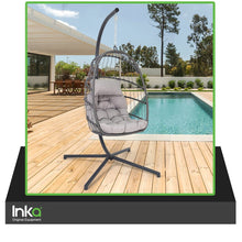 Load image into Gallery viewer, Hanging Rattan Swing Patio Garden Egg Chair Weave With Cushion In Outdoor Deck
