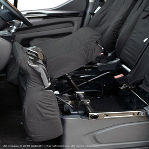 Ford Transit Custom Fully Tailored Waterproof Front Seat Cover Set 2012 Onwards Heavy Duty Right Hand Drive Black