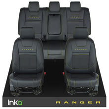 Load image into Gallery viewer, Ford Ranger T6 INKA Front &amp; Rears Plain Tailored Seat Covers Black- MY-2011+ ( Choice of 6 Colours )
