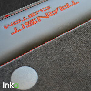Ford Transit Custom INKA Front Striped Tailored Seat Covers & Matching Tailored Floor Mat MY 2012+ ( 6 COLORS )