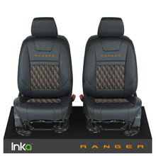 Load image into Gallery viewer, Ford Ranger T6 INKA Front Tailored Seat Covers Black Bentley Diamond Quilt - MY-2011+ ( Choice of 6 Colours )
