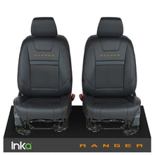 Load image into Gallery viewer, Ford Ranger T6 INKA Front Plain Tailored Seat Covers Black- MY-2011+ ( Choice of 6 Colours )
