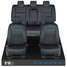 Load image into Gallery viewer, Ford Ranger T6 INKA Front &amp; Rears Plain Tailored Seat Covers Black- MY-2011+ ( Choice of 6 Colours )
