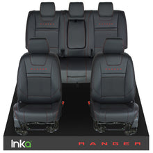 Load image into Gallery viewer, Ford Ranger T6 INKA Front &amp; Rears Plain Tailored Seat Covers Black- MY-2011+ ( Choice of 6 Colours )

