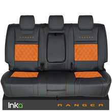 Load image into Gallery viewer, Ford Ranger T6 Rear INKA Tailored Seat Covers Black Bentley Diamond Quilt Alcantara Look MY-2011+ ( Choice of 6 Colours )
