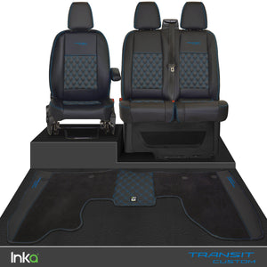 Ford Transit Custom Front Bentley Diamond Tailored Seat Covers & Matching Tailored Floor Mat MY 2012+ ( 6 COLORS )