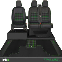 Load image into Gallery viewer, Ford Transit Custom INKA Front GTi Tartan Tailored Seat Covers &amp; Matching Tailored Floor Mat MY 2012+ ( 6 COLORS )
